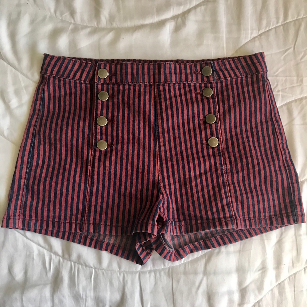 Forever 21 carnival striped high waisted shorts